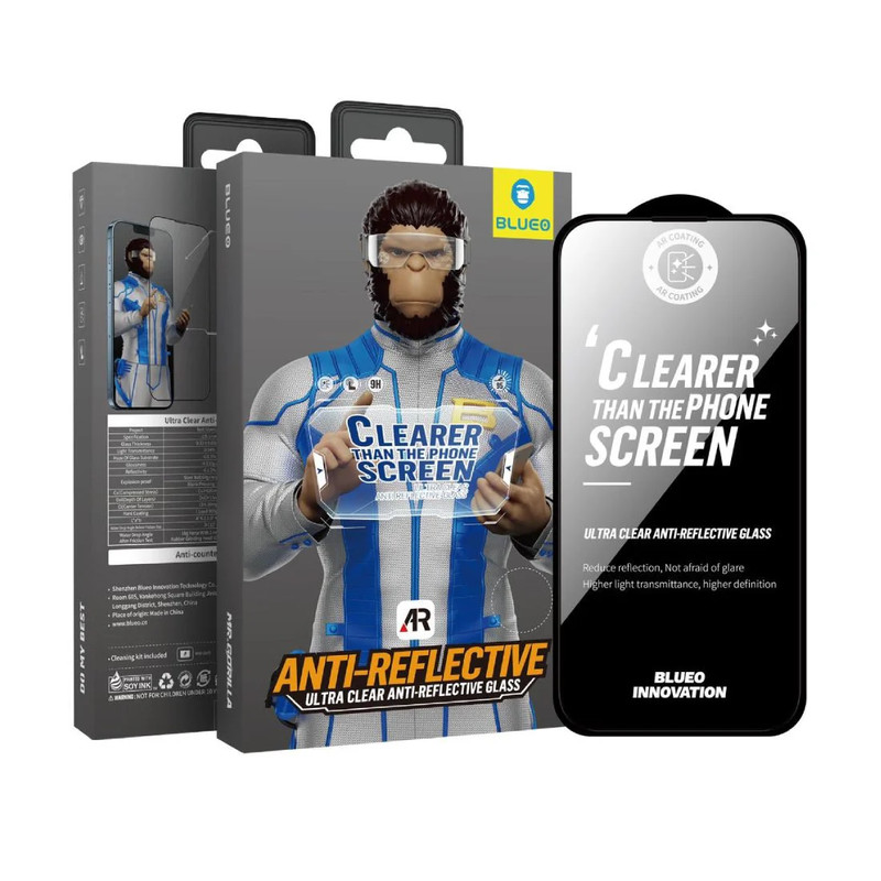 Blueo Ultra Clear AR Anti-Reflective HD Glass with applicator - iPhone15 Pro 6.1 - أكسسوار
